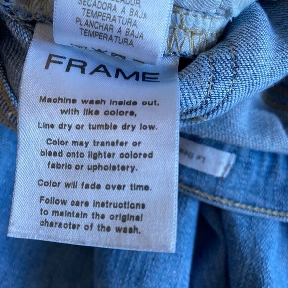 Frame Le Beau Crop Raw Hem Loose Fit Jeans Walden‎ Rock Wash Size 24 - Picture 9 of 13
